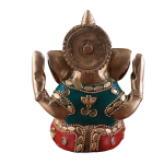 Small Pure Brass Lord Ganesha | 5" x 4" x 2.5" | 0.8 kg | Intricate Stonework | Perfect Gift Size | Travel-Friendly Sacred Art | Jaipurio